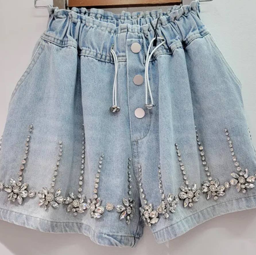 Diamond Daisy Paperbag Shorts
