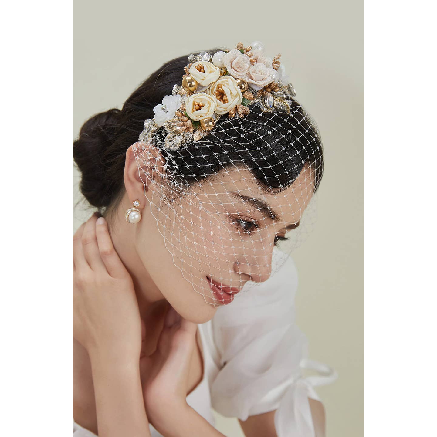 Birdcage Veil Bloom Headband