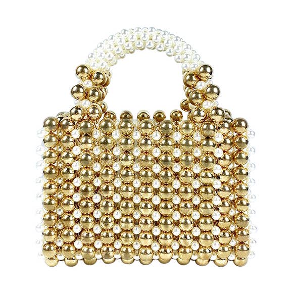 Gilded Pearl Top-Handle Bag