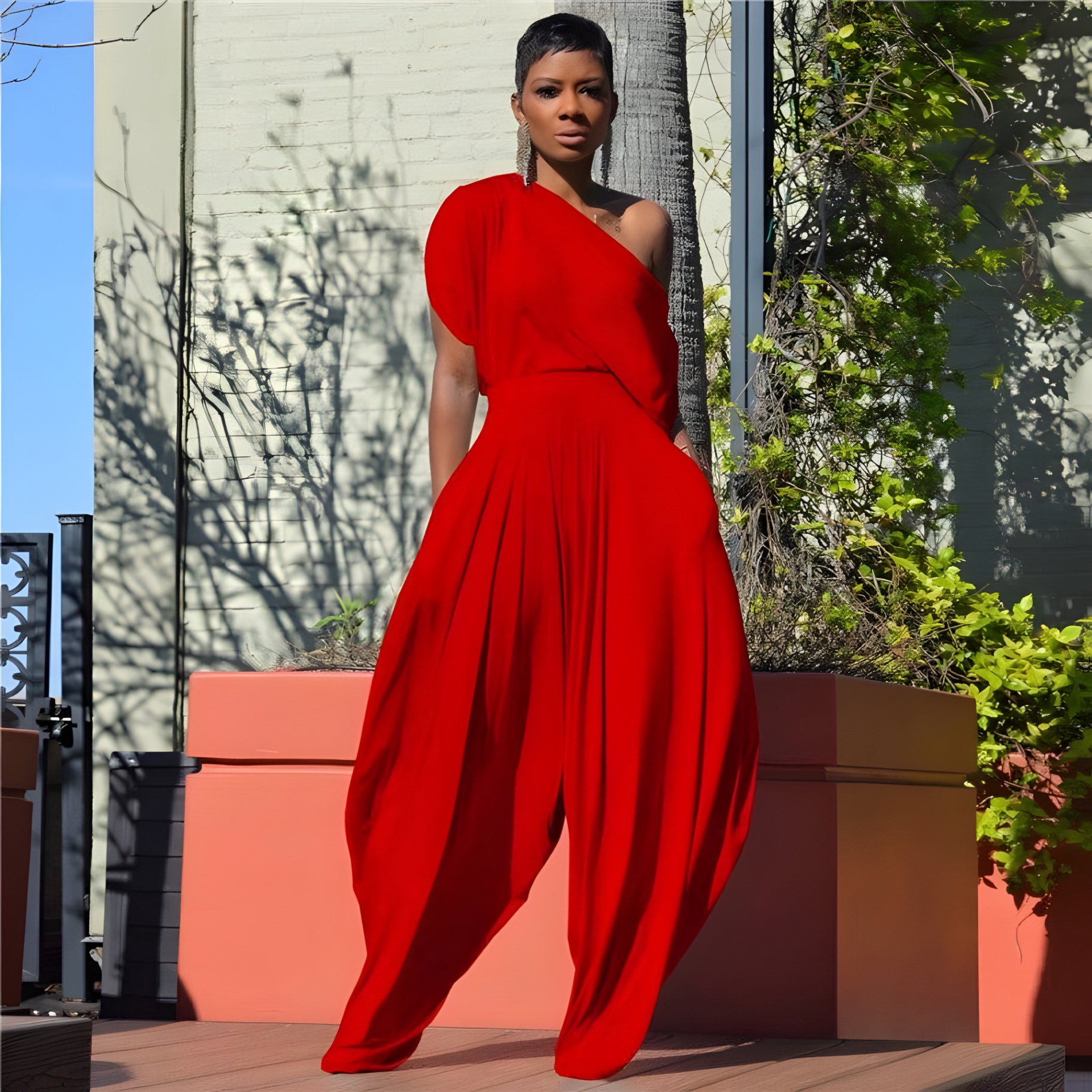 One-Shoulder Goddess Drape Set