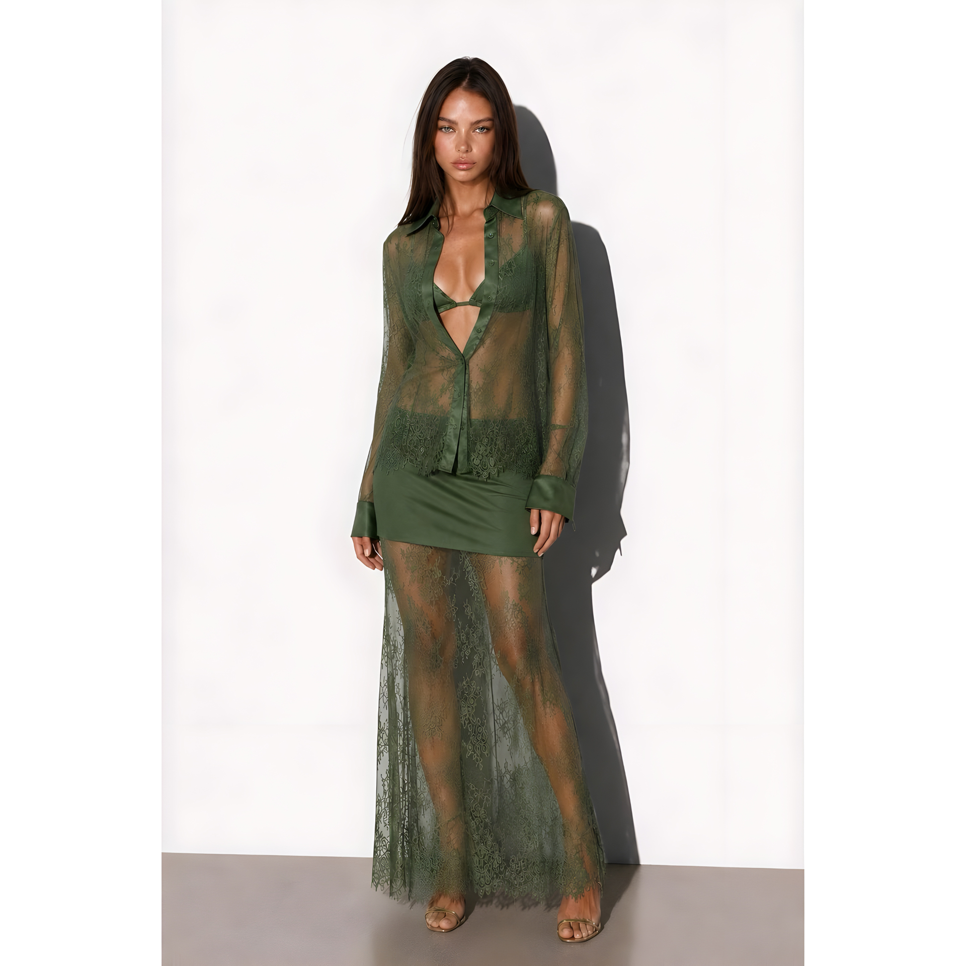 Garden Hour Olive Lace Set