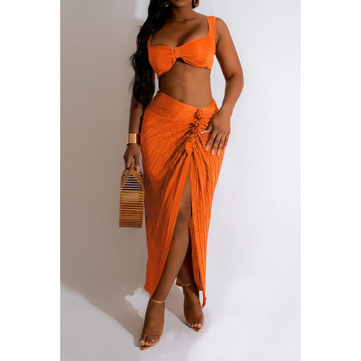 Citrus Crush Pleated Maxi Set
