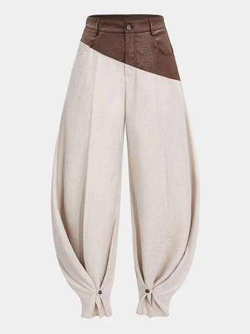 Cocoa Yoke Slouchy Linen Trousers